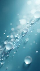 Closeup of Glistening Water Droplets on Teal Background Soft Lighting Macro Photography Abstract Nature Texture