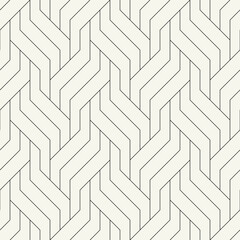 Vector seamless pattern. Modern stylish texture. Repeating geometric background. Striped monochrome thin grid. Linear  zigzag graphic design. Can be used as swatch.
