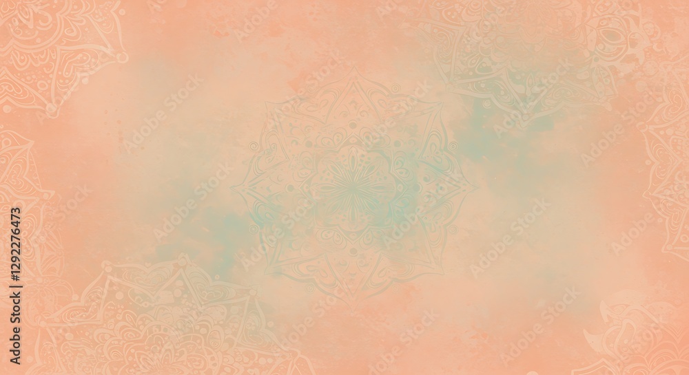 Poster delicate mandala pattern soft pastel background seamless loop high resolution