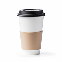 A sleek coffee cup silhouette, beautifully cut out on a clean white backdrop, perfect for branding or design projects.
