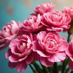 Vibrant pink carnation bouquet, colorful backdrop, flora, celebration, design