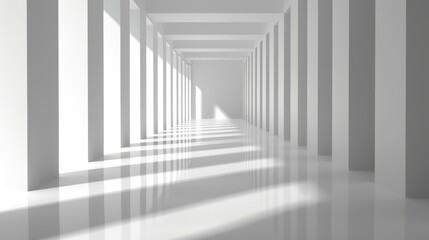 Discover the serene elegance of a minimalist home featuring smooth white interiors and expansive windows for natural light.