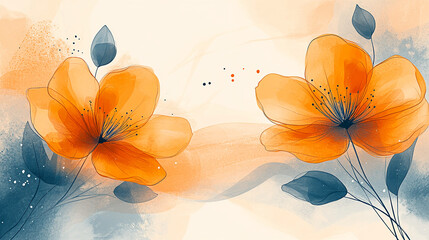 Delicate Minimalist Floral Background