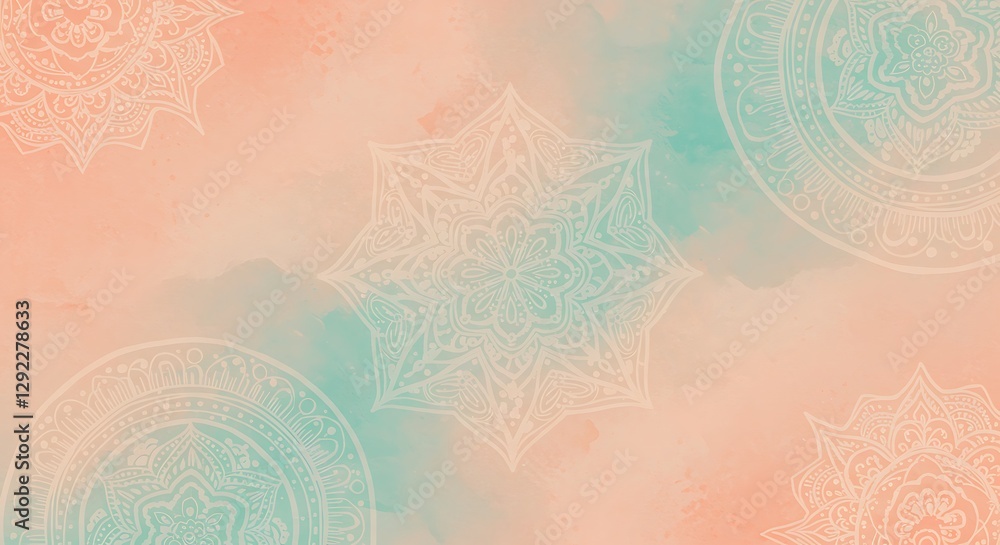 Aufkleber abstract mandala pattern soft pastel background seamless loop high resolution