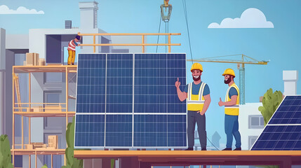 Modern Cottage with Solar Panels and Brick Exterior Under Clear Blue Sky