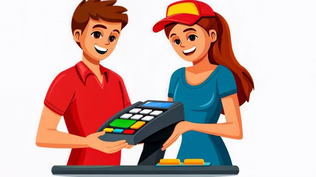 Efficient cash register terminal facilitates quick purchases and sales at any retail outlet with diverse payment methods.