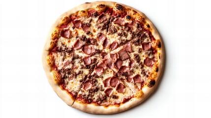 A delicious meat lovers pizza, perfect for a casual meal.