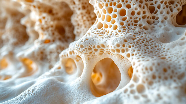 small, irregularly shaped objects under a scanning electron microscope, highlighting bone structure, with a focus on modern scientific exploration and analysis of biological materials