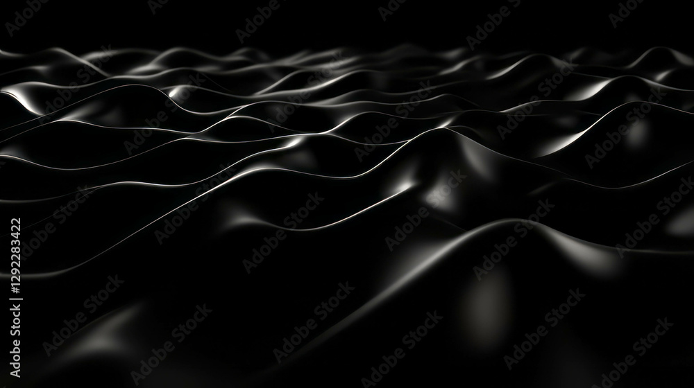 Poster abstract fractal landscape with wave patterns for digital design