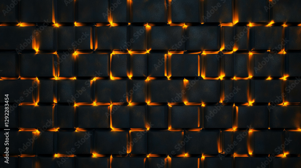 Poster illuminated geometric pattern with dynamic depth for modern wall art and design