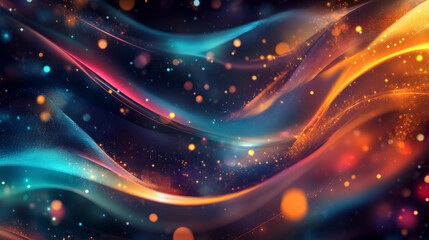 Dynamic abstract background with vibrant neon textures and flowing light patterns