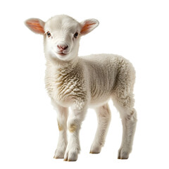 Fototapeta premium Cute white lamb isolated on a white background