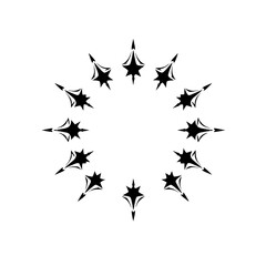 Black starburst ring with sharp edges