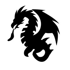 Dragon Silhouette vector icon