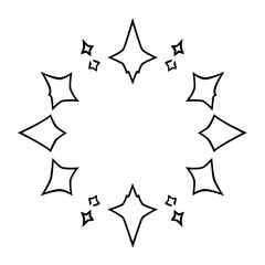 Geometric design of stars. A radial arrangement with star-shaped outline forming a circle.