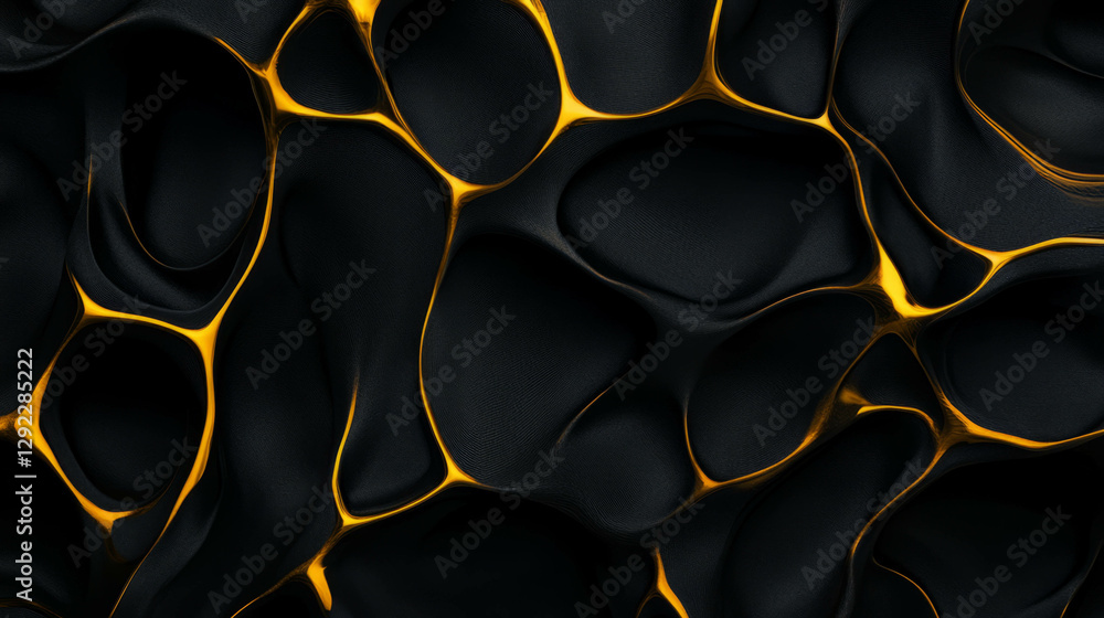 Poster biomorphic abstract texture with organic flowing patterns in dark tones for modern design
