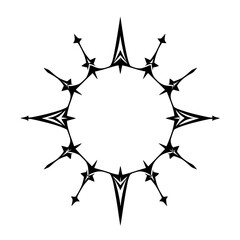 Abstract black-and-white starburst radial design.
