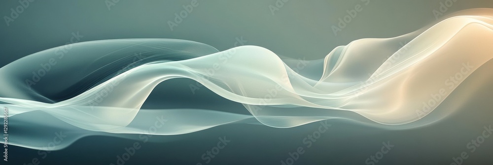 Poster ethereal waves of translucent colors flow seamlessly in a gentle abstract composition. generative ai