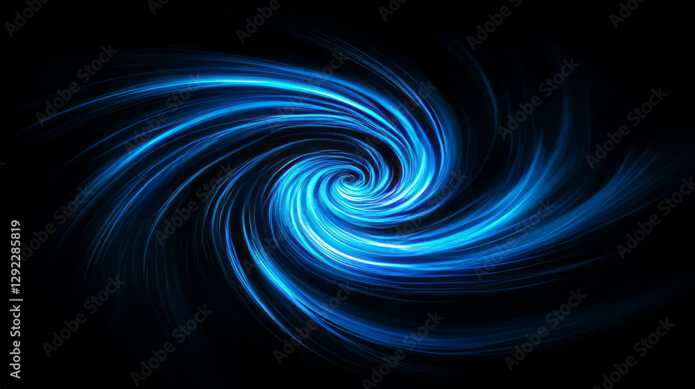 Poster vivid blue light swirl creating a dynamic energy vortex for design projects