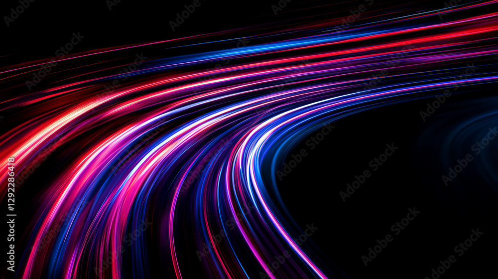 Aufkleber vibrant bokeh background with dynamic light trails for creative design