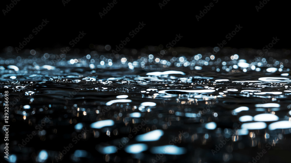 Poster tranquil bokeh reflections on a wet surface creating a dreamy atmosphere