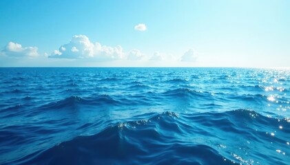Obraz premium Endless blue expanse, subtle waves to horizon , unending, immensity
