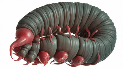 Close-up Macro Photography of Segmented Millipede Arthropod in Natural Wildlife Setting