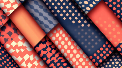 Fototapeta premium Vibrant checkerboard and polka dot patterns for creative design projects