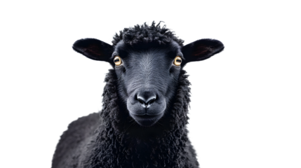 black sheep isolated on white background