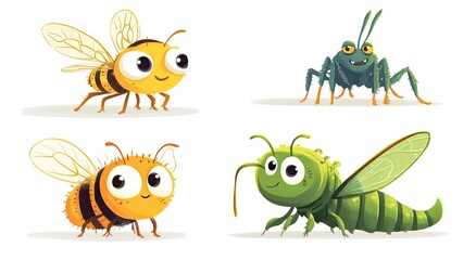 Obraz premium Cute Insects Cartoon Collection