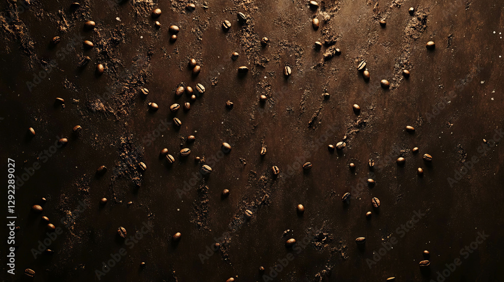 Aufkleber rustic coffee bean background with textured surface for culinary and cafe design