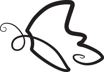 Vector design of curve in butterfly form