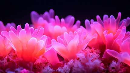 Vibrant coral pink light background with soft floral shapes and warm glow for creative design