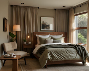 Cozy Wooden Bedroom with Elegant Decor