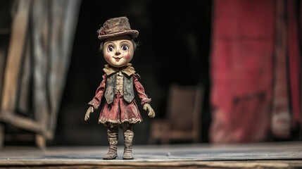 Professional Image A Vintage Wooden Puppet On