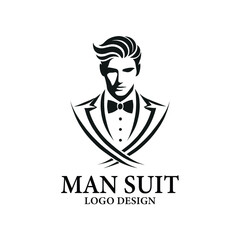 Man Suit Vector Logo Design