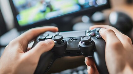 A stylish illustration of a gaming controller with a cybernetic design and glowing effects, creating visual appeal