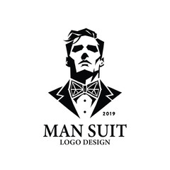 Man Suit Vector Logo Design