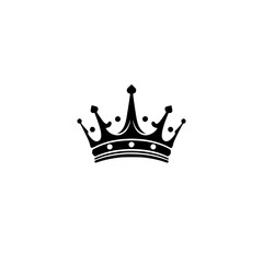 Minimalist Black and White Crown with a White Background.