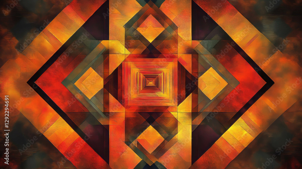 Poster vibrant geometric patterns in abstract digital art background for creative design