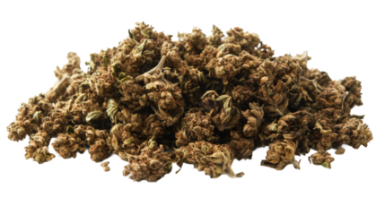 Cannabis buds forming a small mound, ideal for projects related to medical or recreational marijuana use