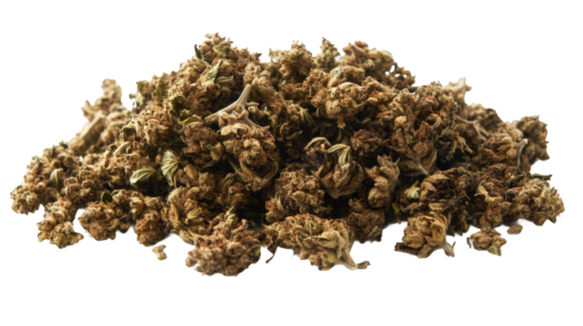 Cannabis buds forming a small mound, ideal for projects related to medical or recreational marijuana use