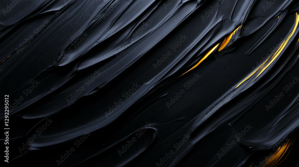 Poster dark abstract brush strokes with subtle gold hints for artistic background design