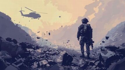 A person rebuilding a new life after war, finding strength and inner peace.