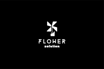 Template logo design solution with simple flower image