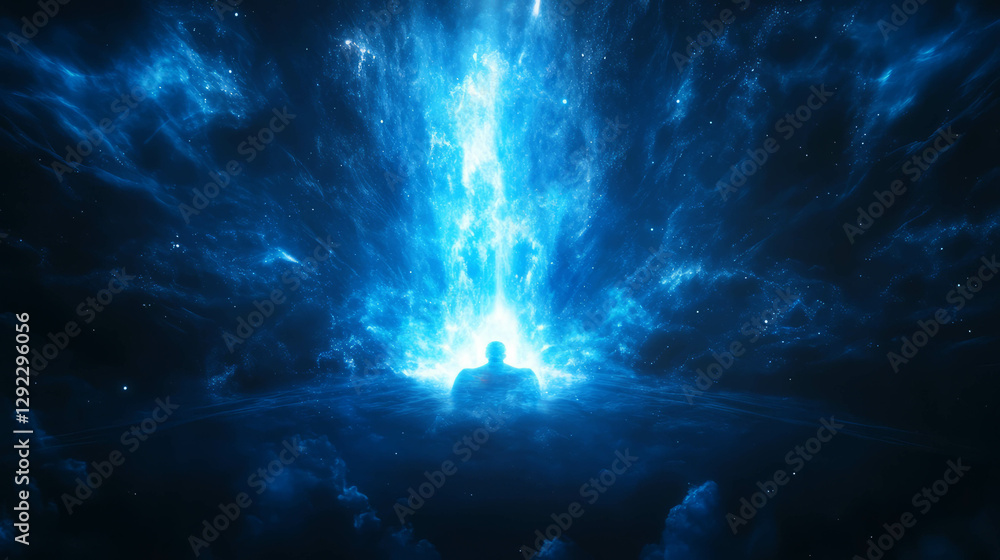 Poster mystical aura: ethereal light emanating from celestial source