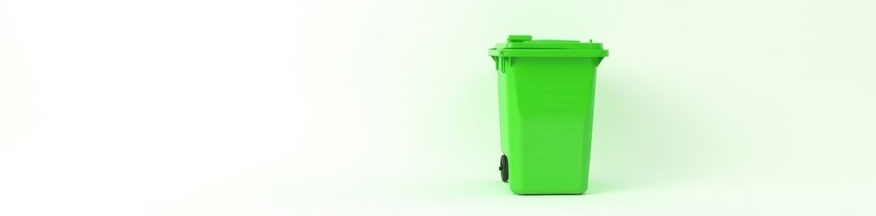 Isolated light green recycle bin on white, showing garbage , trash, garbage, metal