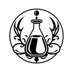 An esoteric alchemical design in a circle.