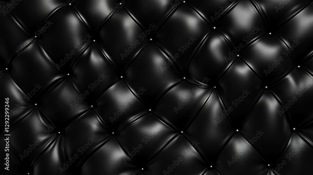 Poster Luxurious black leather texture with embossed pattern for elegant design projects