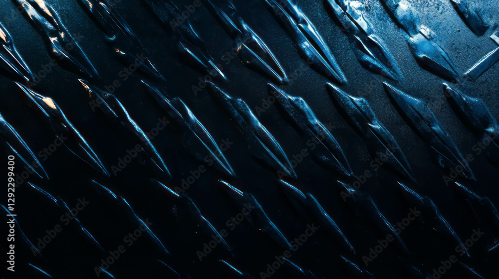 Poster abstract design on embossed metal surface with textured patterns